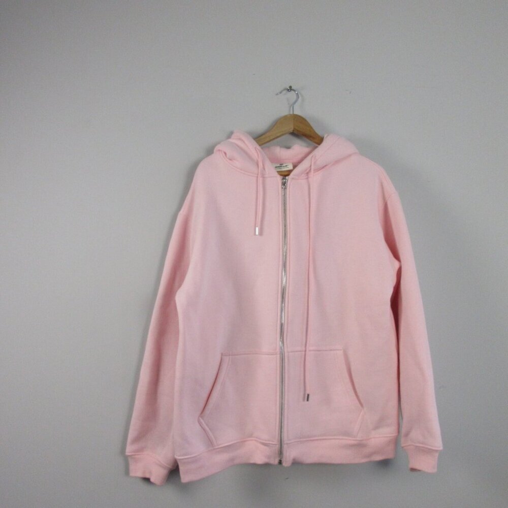 Drmers Club Zip Up Hoodie Jacket Women M Pink Drawstring Cozy Chic Lounge 894